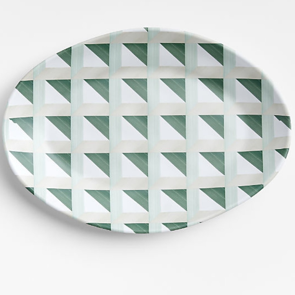 New! Crate&Barrel Marin Melamine Oval Platter Patio